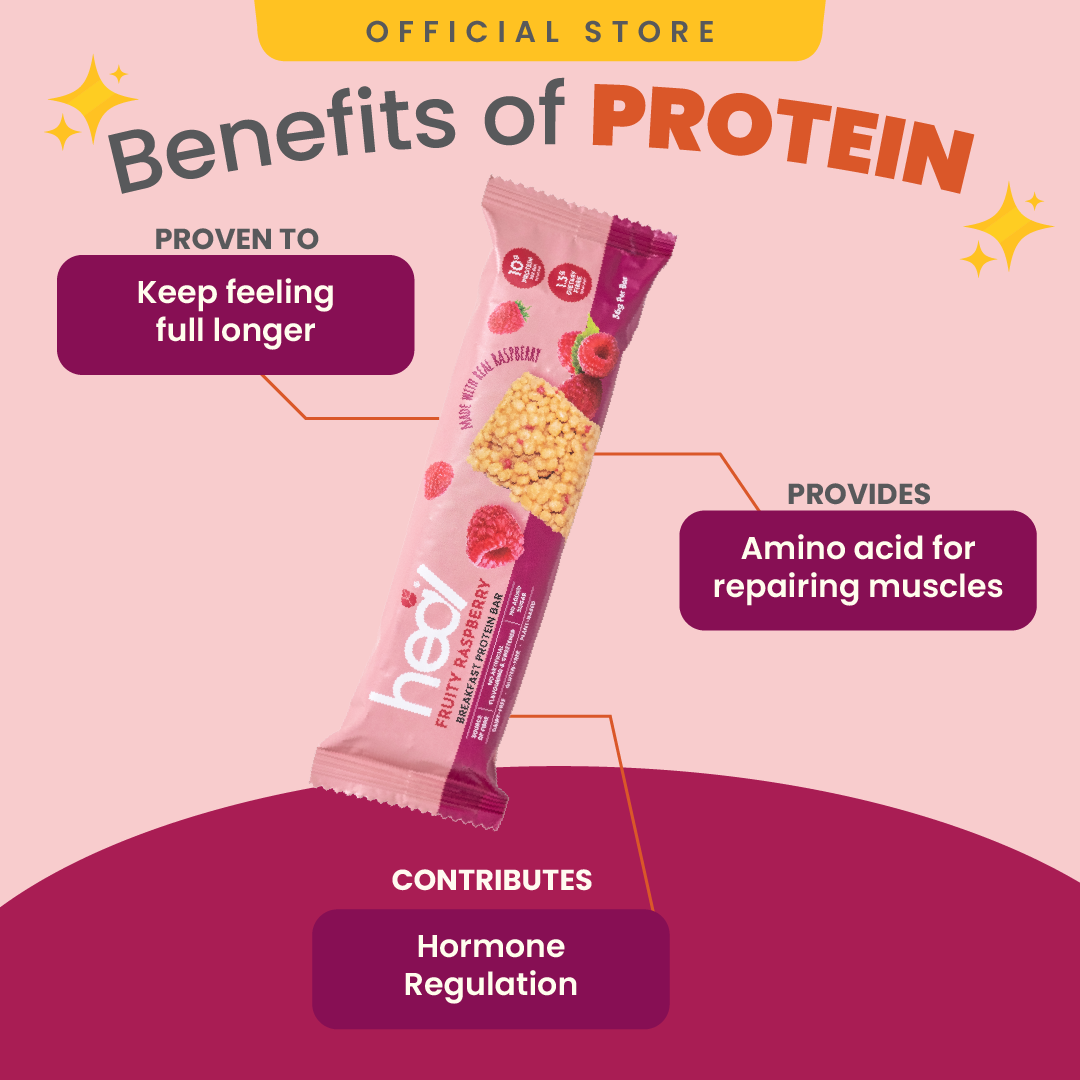 Heal Fruity Raspberry Breakfast Protein Bar (36g)