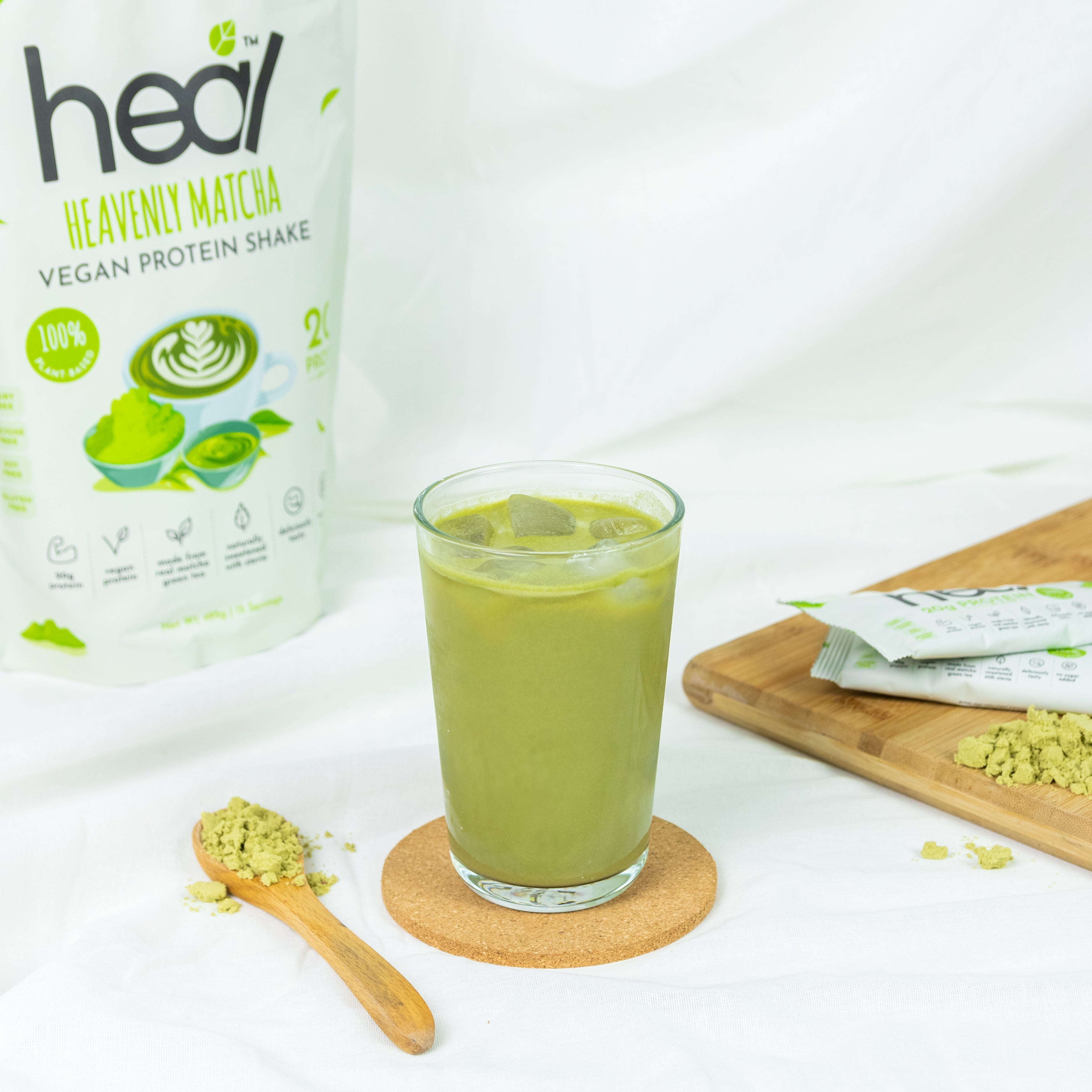 Heal Heavenly Matcha Vegan Protein Shake 3x Sachets Bundle (33g)