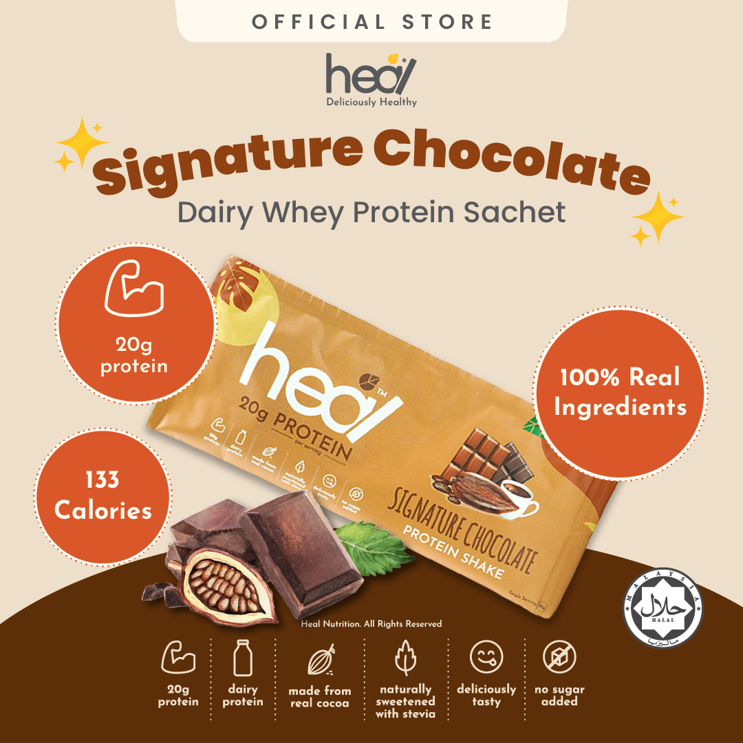 Heal Signature Chocolate Protein Shake, Single Sachet (39g)